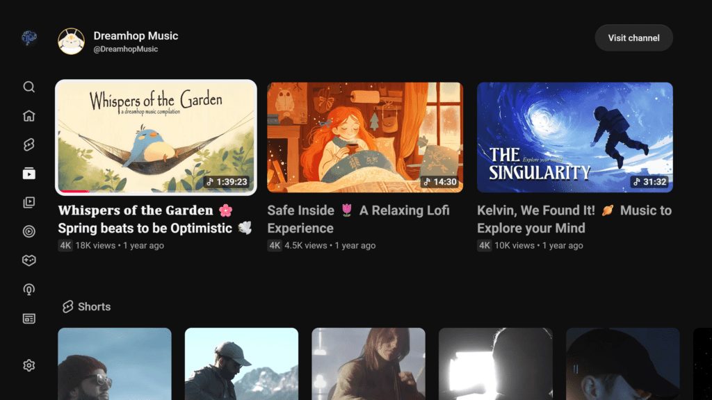 Screenshot of the YouTube TV interface